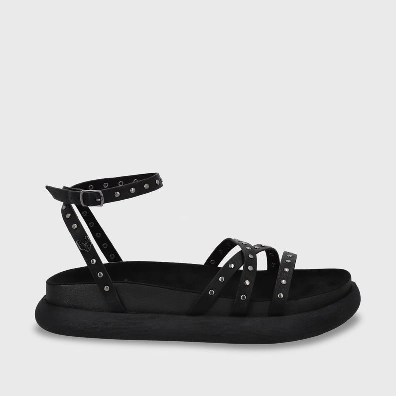 Sandalia Plano Negro Mujer 53703 Gotta-0