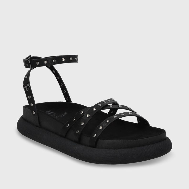 Sandalia Plano Negro Mujer 53703 Gotta-1