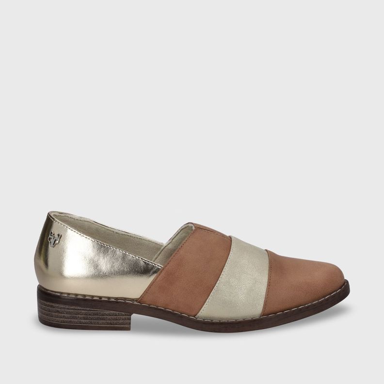 zapato Plano Beige Oro Mujer 17562 Gotta-0