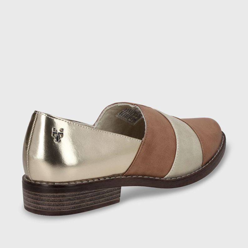 zapato Plano Beige Oro Mujer 17562 Gotta-4