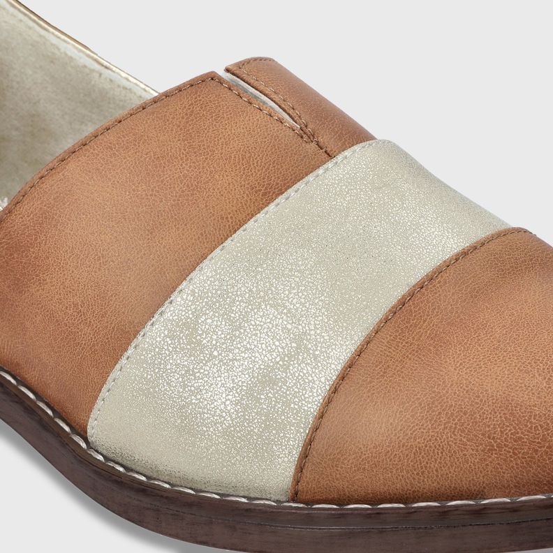 zapato Plano Beige Oro Mujer 17562 Gotta-5