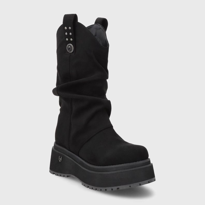Bota Plataforma Negra Mujer 1509C Gotta-1