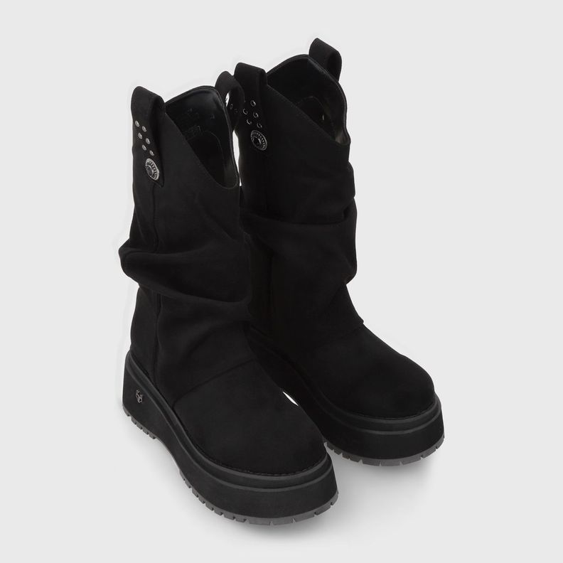 Bota Plataforma Negra Mujer 1509C Gotta-2