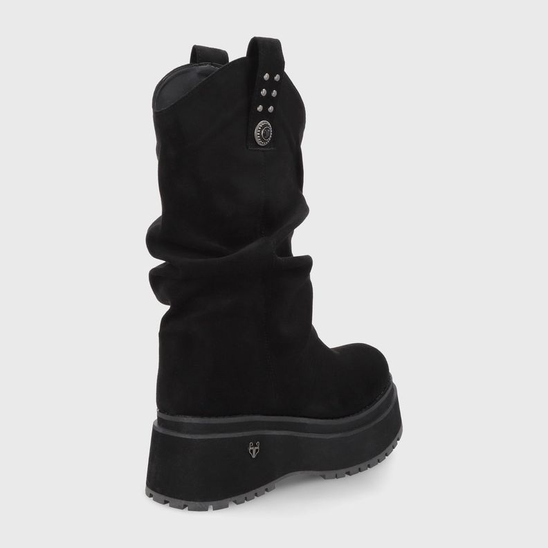 Bota Plataforma Negra Mujer 1509C Gotta-4