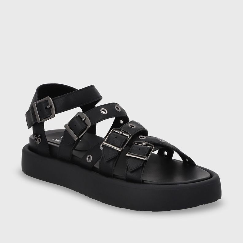 Sandalia Plana Negra Mujer 55950 Gotta-1
