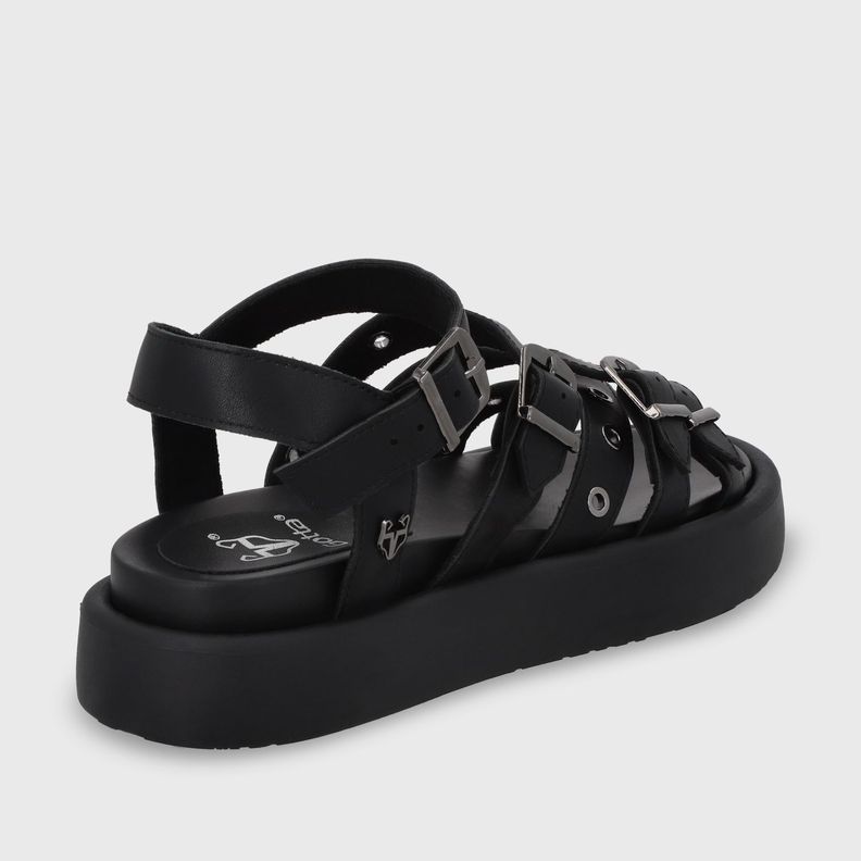 Sandalia Plana Negra Mujer 55950 Gotta-4