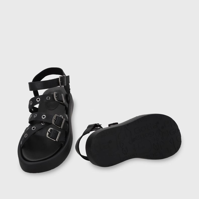 Sandalia Plana Negra Mujer 55950 Gotta-6
