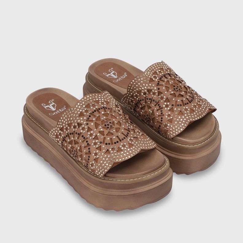Sandalia Plataforma Café Mujer 25230 Gotta-2