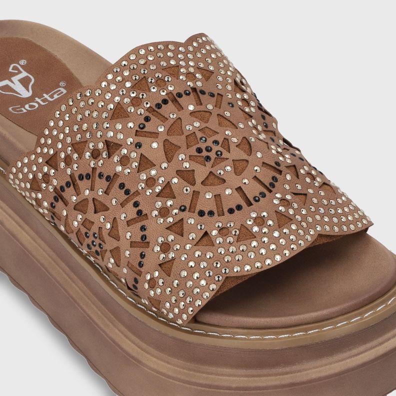 Sandalia Plataforma Café Mujer 25230 Gotta-5