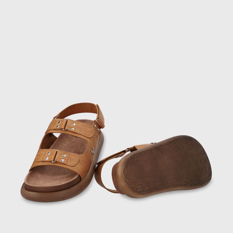 Sandalia Plano Beige Mujer 53701 Gotta-6