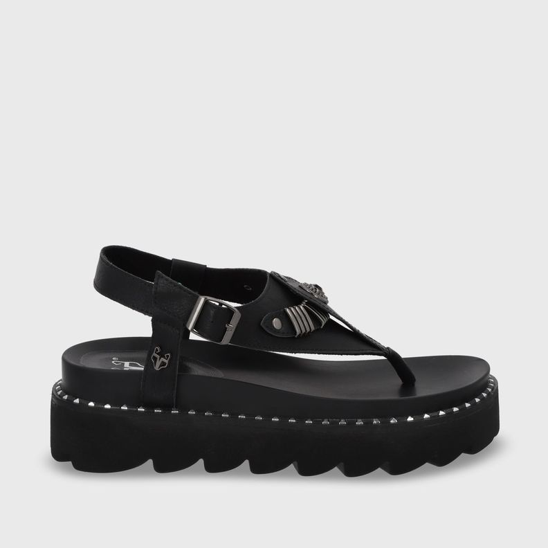 Sandalia Plana Negra Mujer 1573F Gotta-0