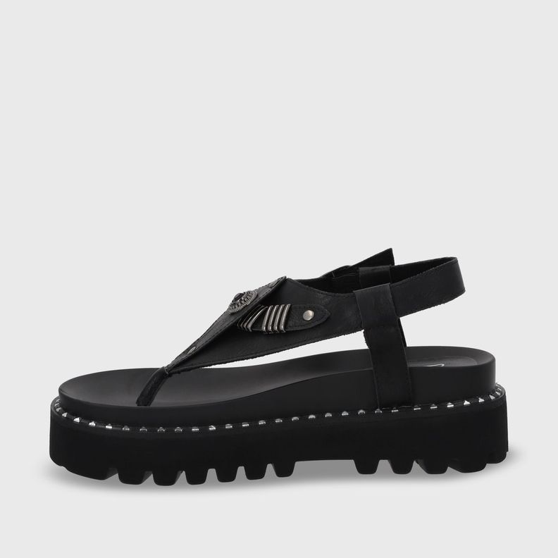Sandalia Plana Negra Mujer 1573F Gotta-3