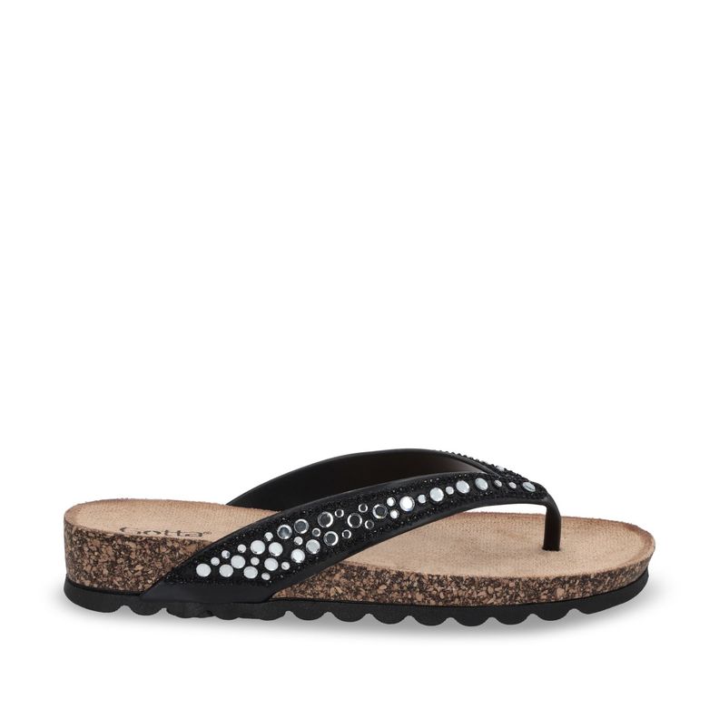 Sandalia Plana Negra Mujer 52020 Gotta