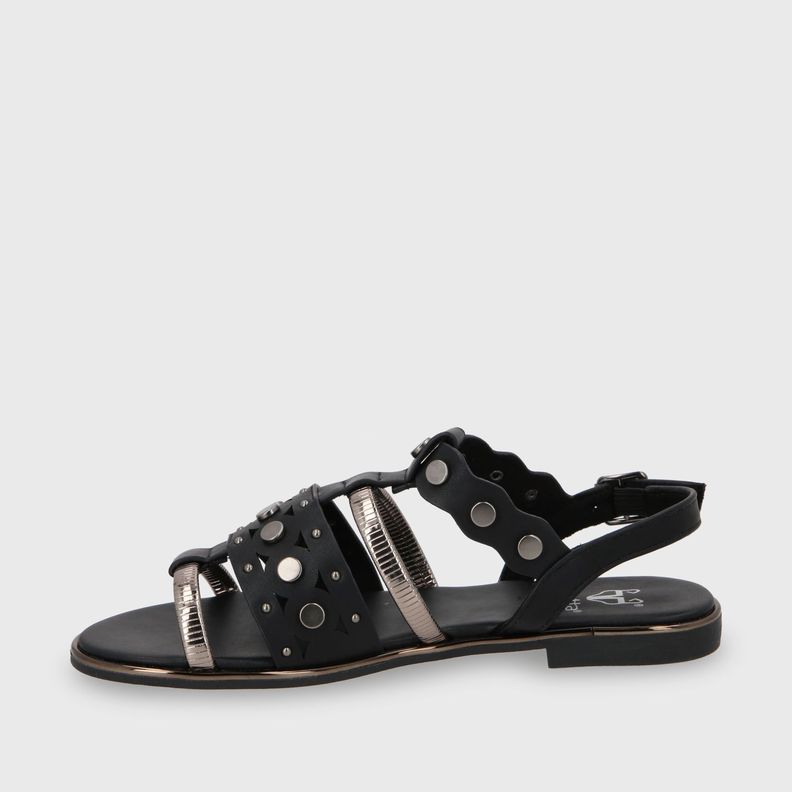 Sandalia Plano Negro Mujer 55212 Gotta-3