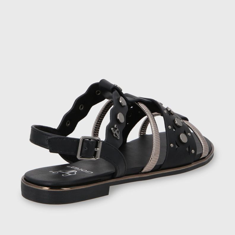 Sandalia Plano Negro Mujer 55212 Gotta-4