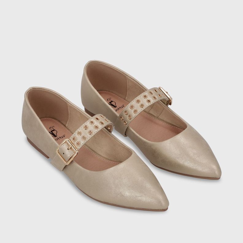 Ballerina Plano Oro Mujer 54011 Gotta-2