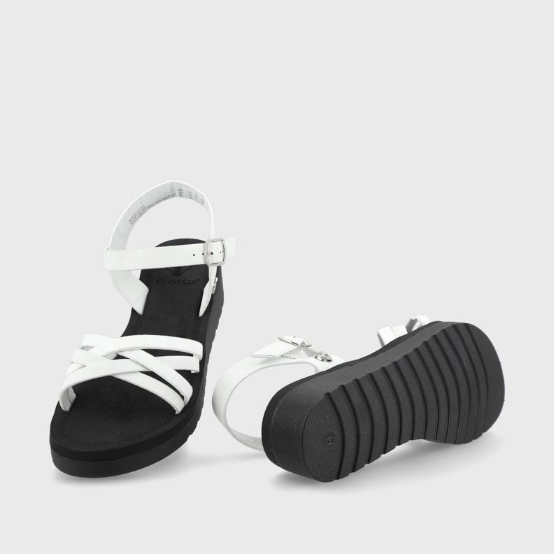 Sandalia Blanca Croco Mujer 13211 Gotta-6