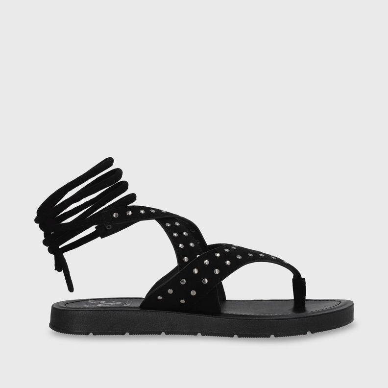 Sandalia Plano Negro Mujer 13257 Gotta-0