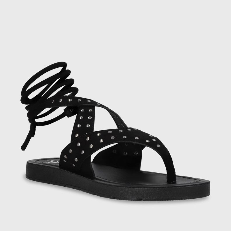 Sandalia Plano Negro Mujer 13257 Gotta-1