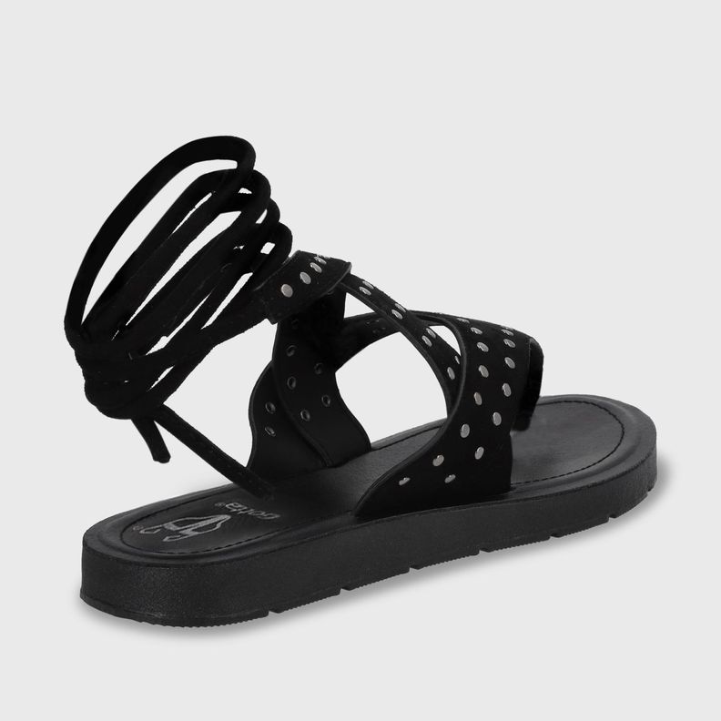 Sandalia Plano Negro Mujer 13257 Gotta-4