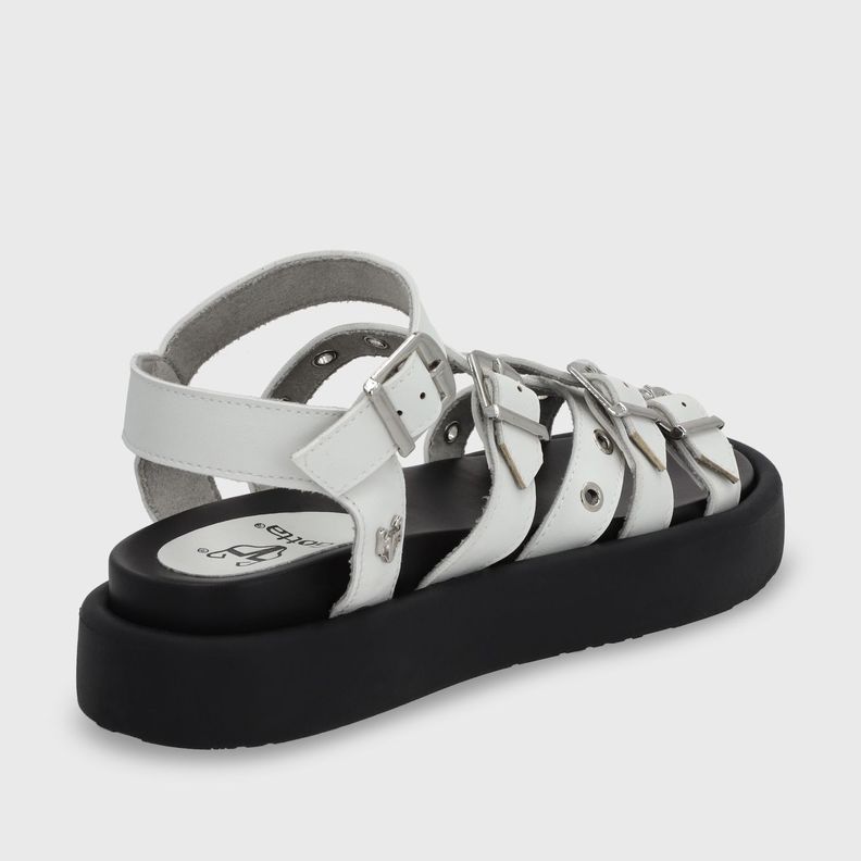 Sandalia Plana Blanca Mujer 55950 Gotta-4