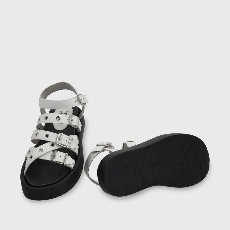 Sandalia Plana Blanca Mujer 55950 Gotta-6