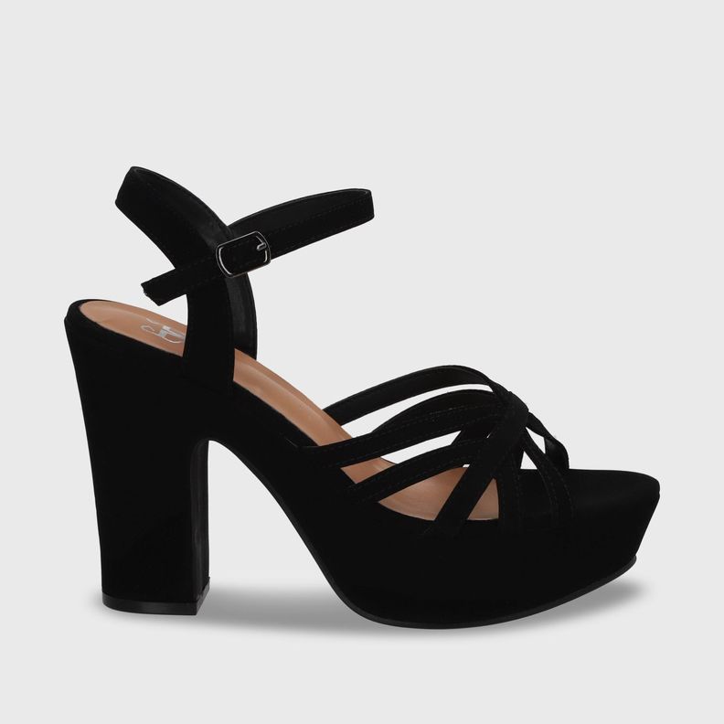 Sandalia  Negra  Taco Mujer 86131 Gotta-0