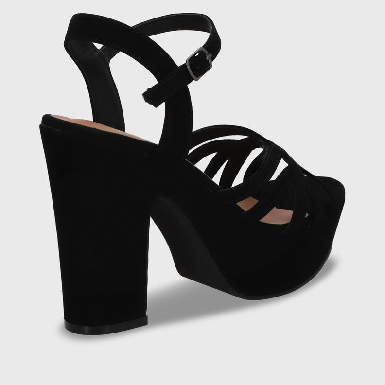 Sandalia  Negra  Taco Mujer 86131 Gotta-4