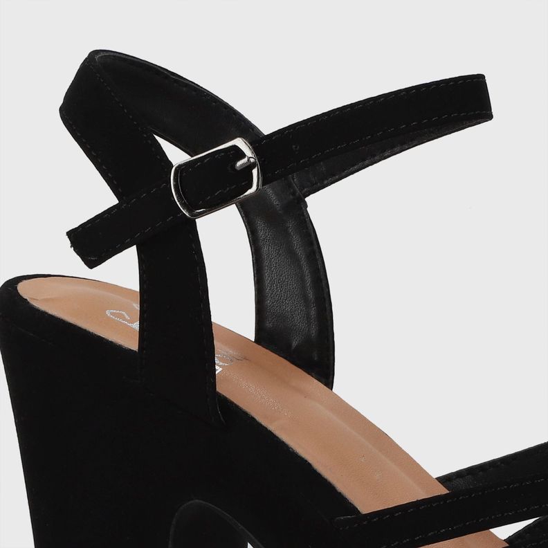 Sandalia  Negra  Taco Mujer 86131 Gotta-5