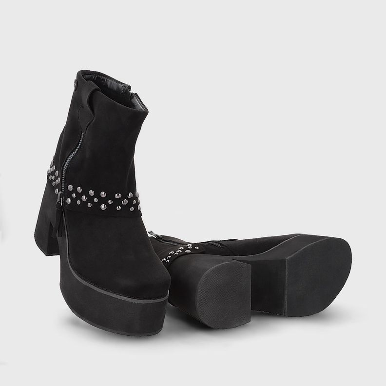 Botin Plataforma Negro Mujer 15045 Gotta-6