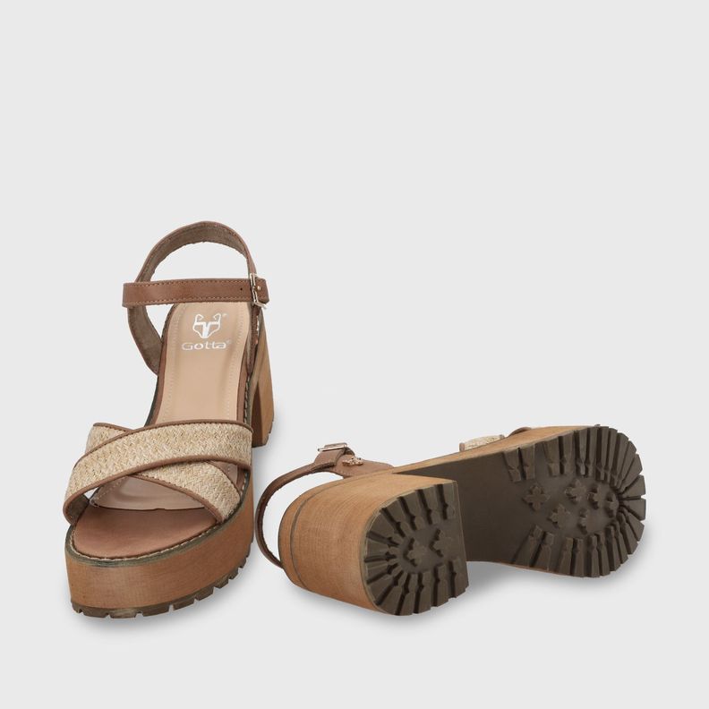 Sandalia Plataforma Beige Mujer 25796 Gotta-6