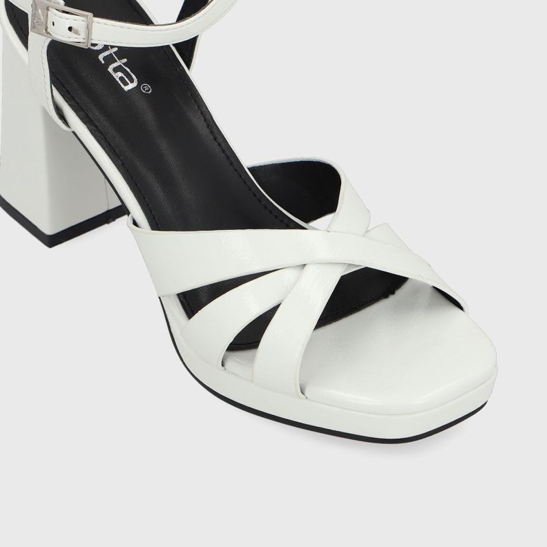 Sandalia Taco Blanca  Mujer 45902 Gotta-5