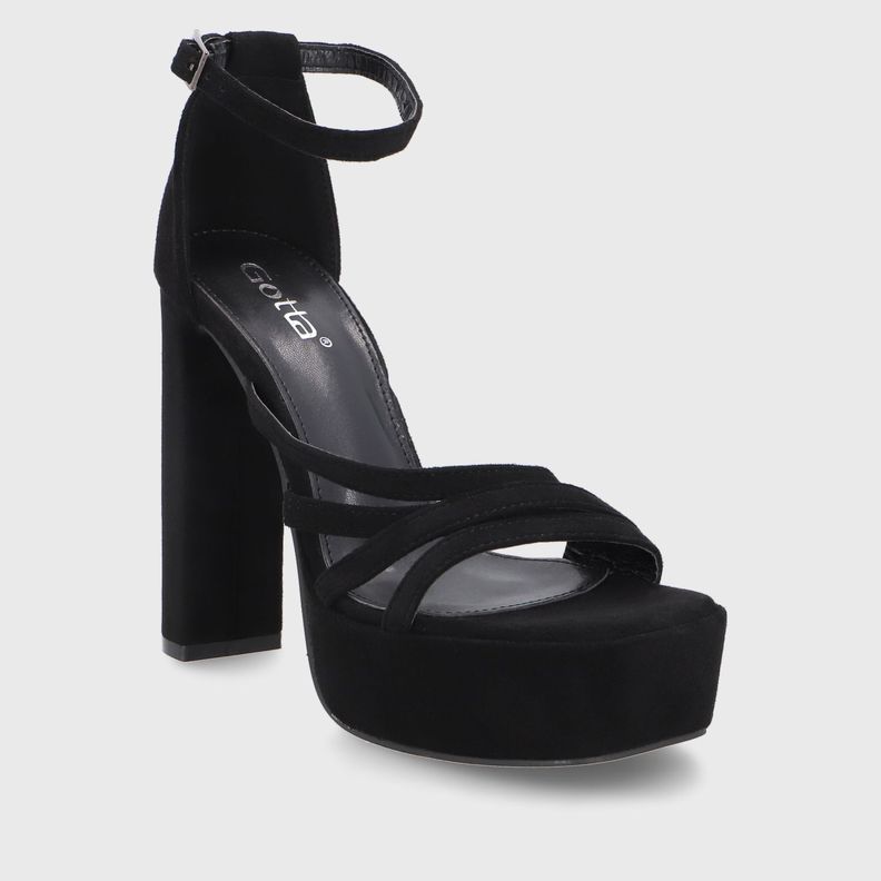Sandalia Taco Negra  Mujer 35102 Gotta-1