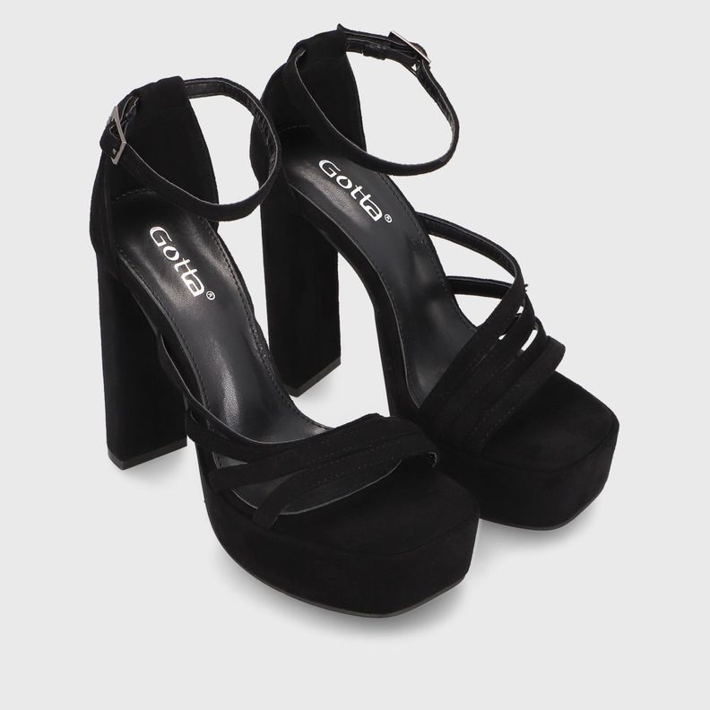 Sandalia Taco Negra  Mujer 35102 Gotta-2