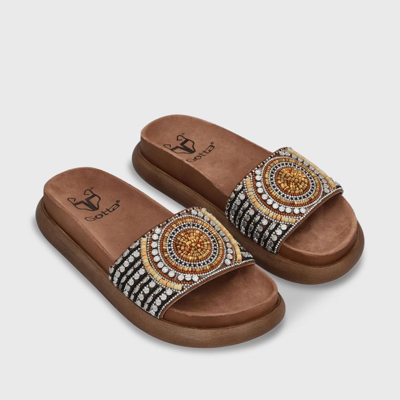 Sandalia Plano Beige Mujer 53704 Gotta-2