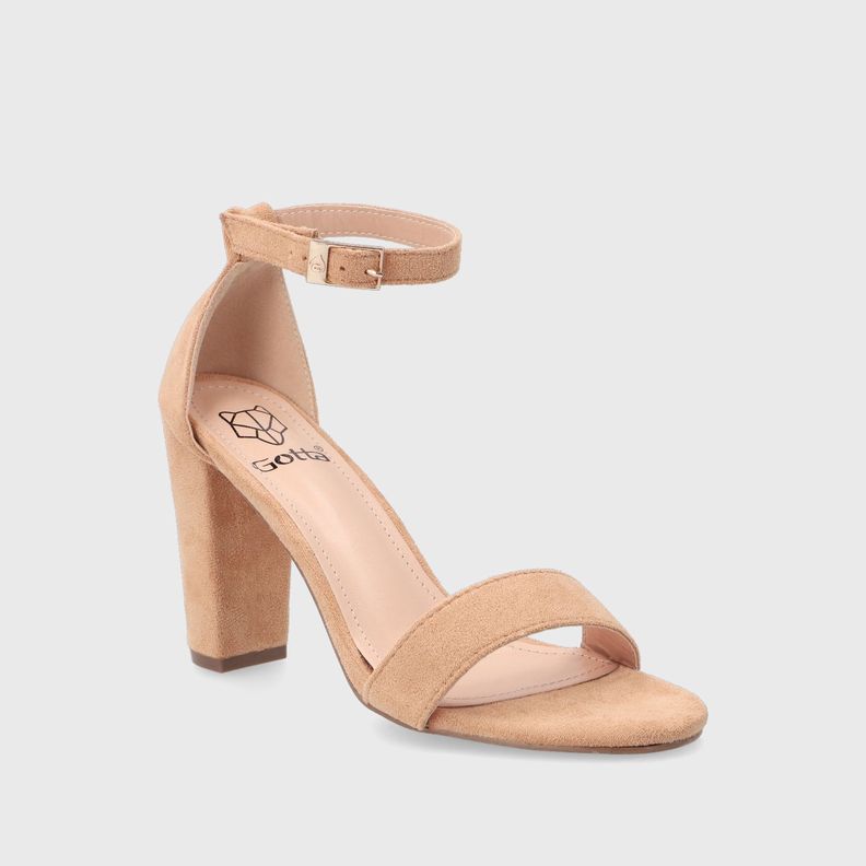 Sandalia Taco Camel Mujer 86123 Gotta-1