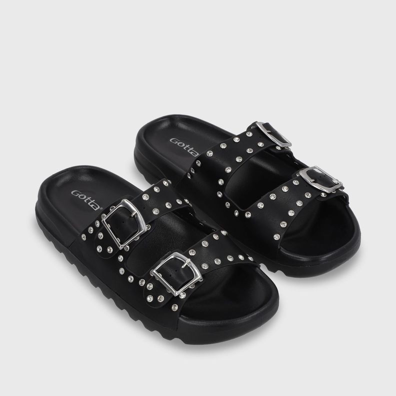 Sandalia Plana Negra Mujer 52060 Gotta-2