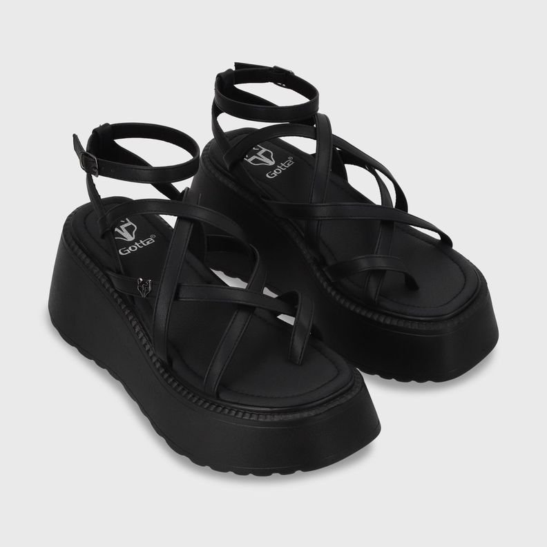 Sandalia Plataforma Negro Mujer 53722 Gotta-2