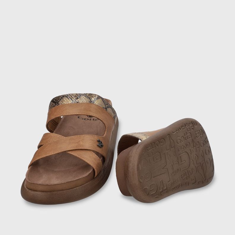 Sandalia Plano Beige Mujer 53700 Gotta-6