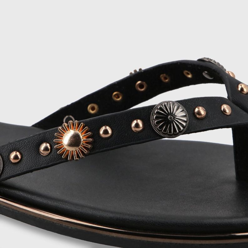 Sandalia Plano Negro Mujer 55211 Gotta-0