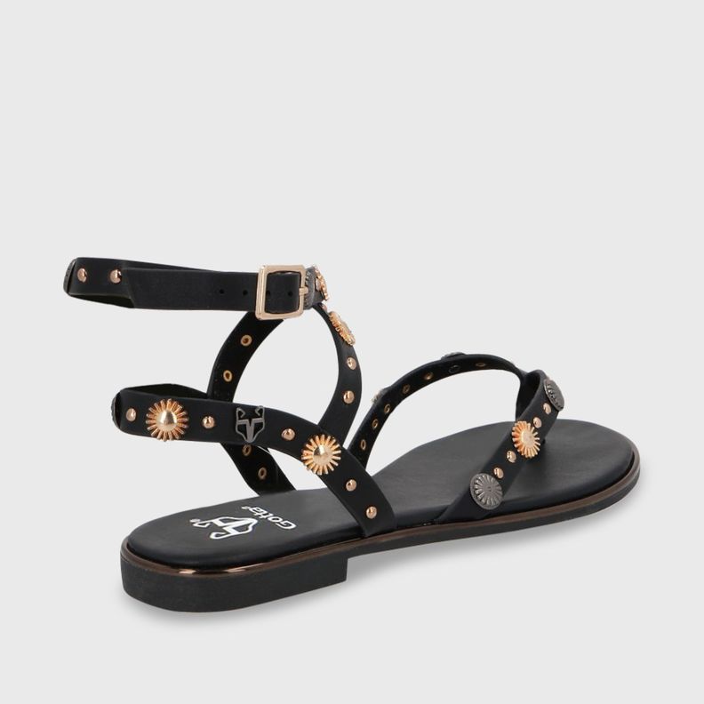 Sandalia Plano Negro Mujer 55211 Gotta-3