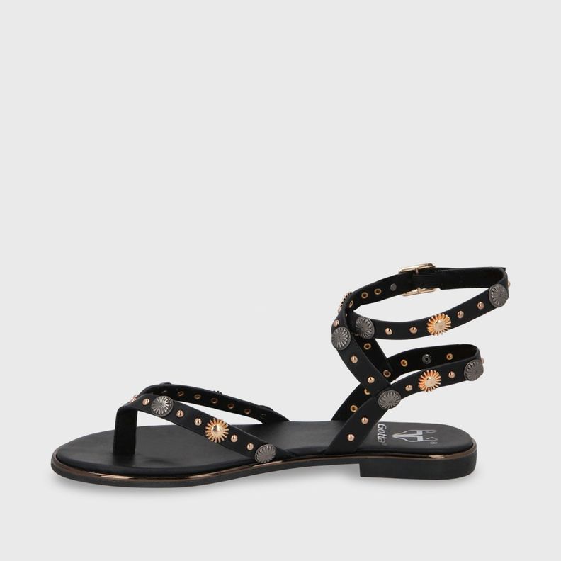 Sandalia Plano Negro Mujer 55211 Gotta-4