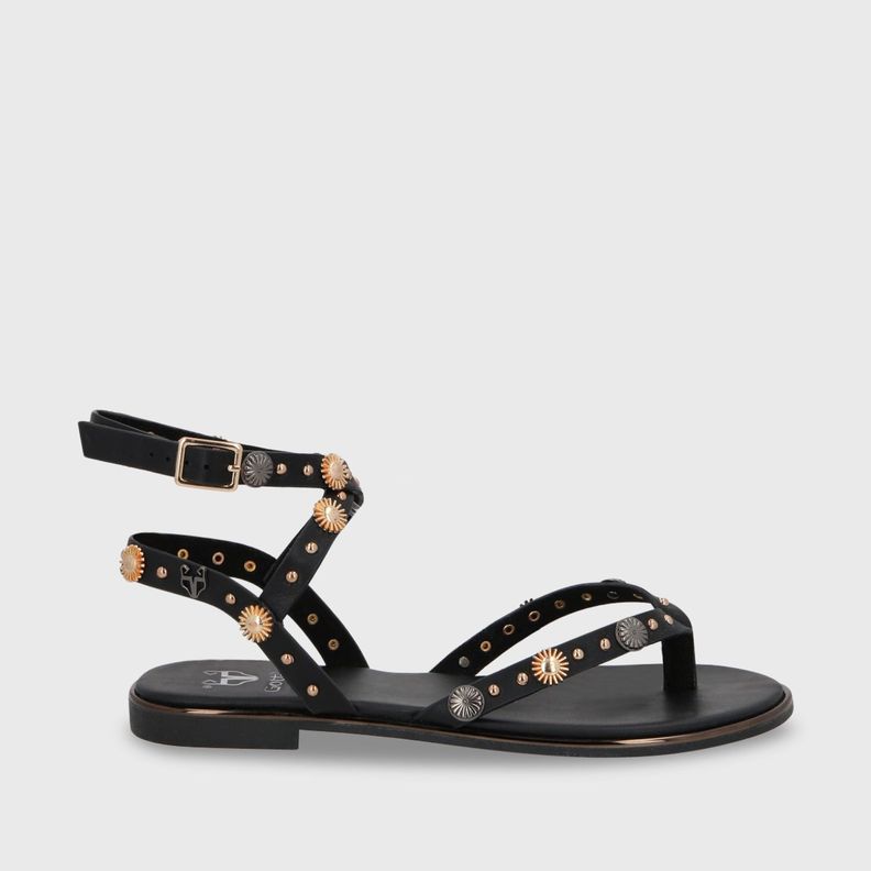 Sandalia Plano Negro Mujer 55211 Gotta-6