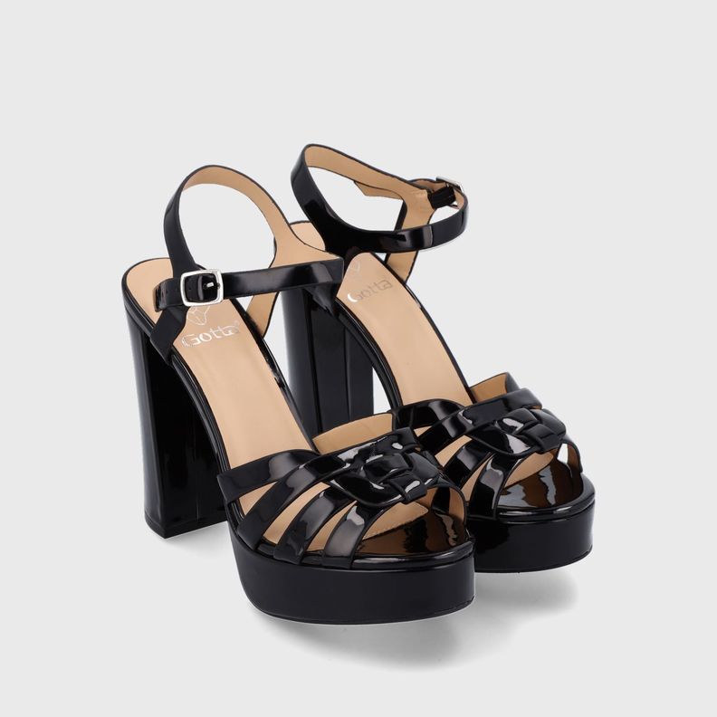 Sandalia Plataforma Negra Mujer 36101 Gotta-2