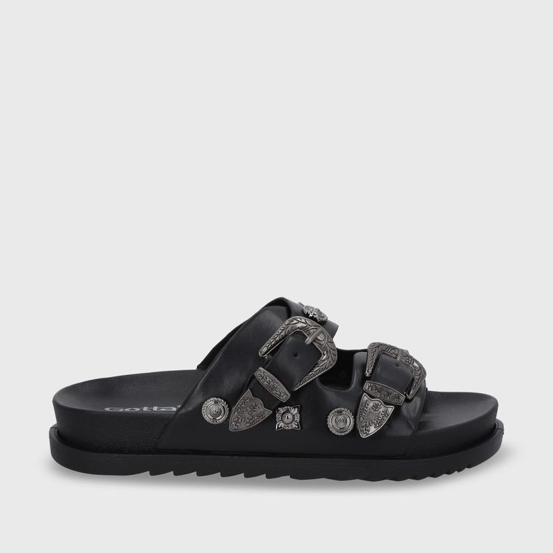 Sandalia Plana Negra Mujer 52050 Gotta-0