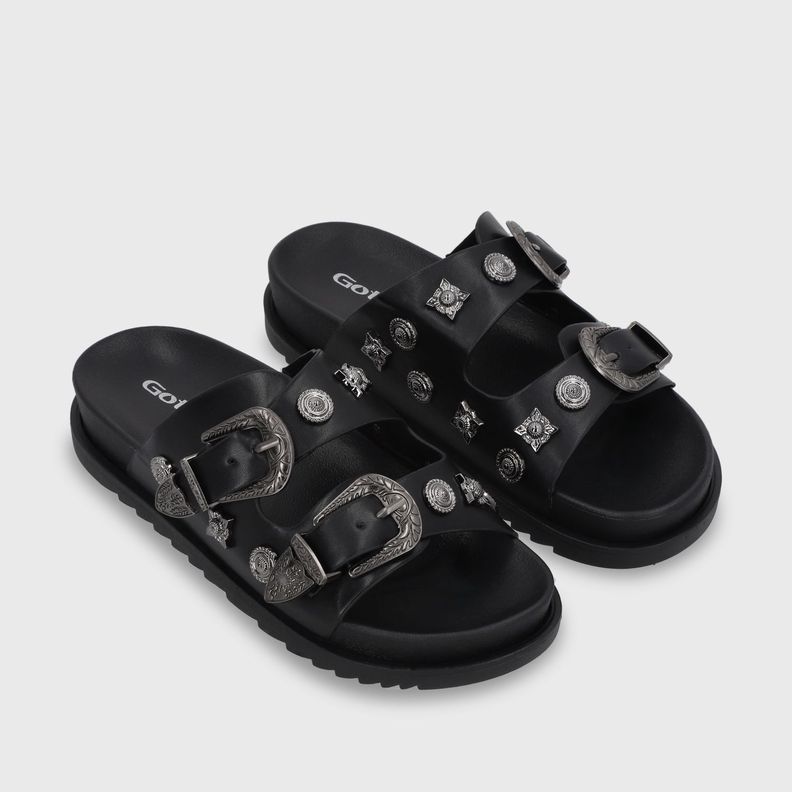 Sandalia Plana Negra Mujer 52050 Gotta-2