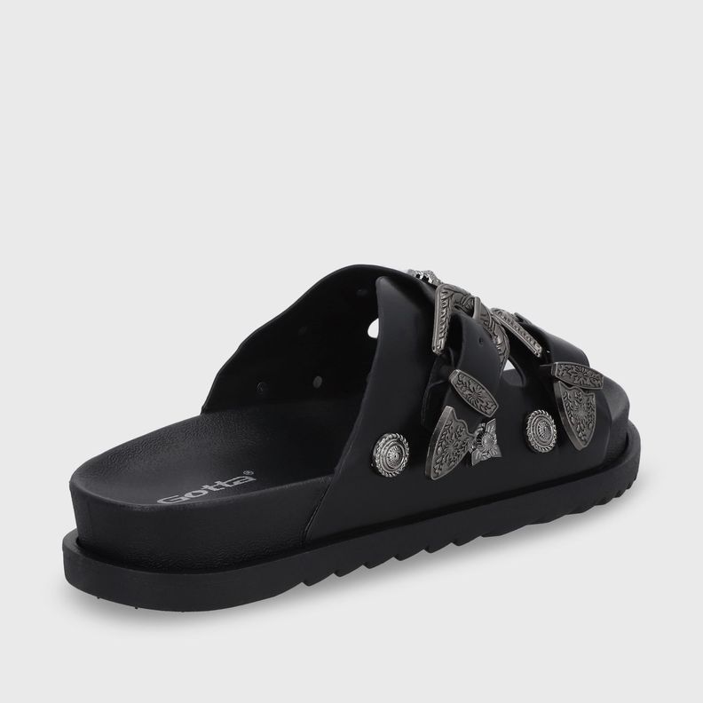Sandalia Plana Negra Mujer 52050 Gotta-4