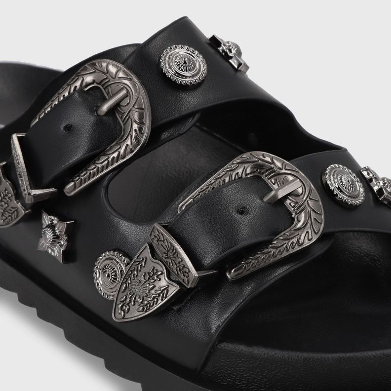 Sandalia Plana Negra Mujer 52050 Gotta-5
