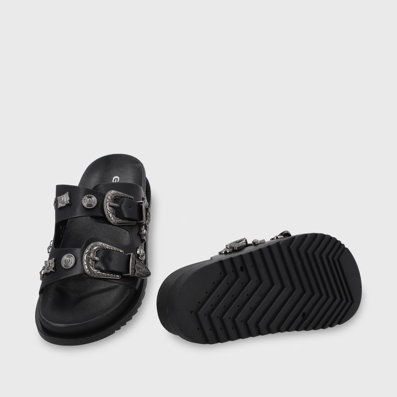 Sandalia Plana Negra Mujer 52050 Gotta-6