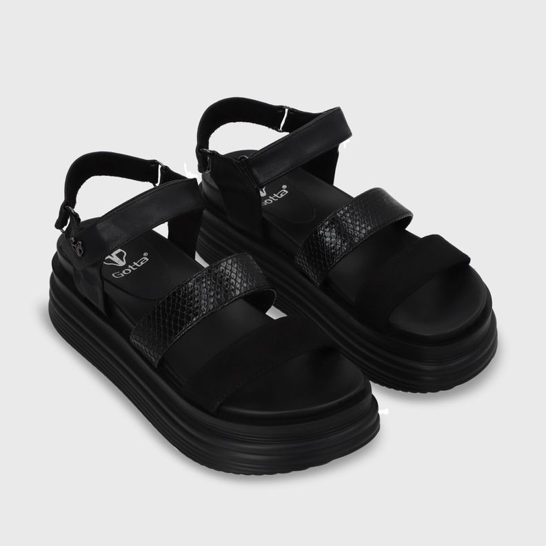 Sandalia Negra Mujer 15711 Gotta-2